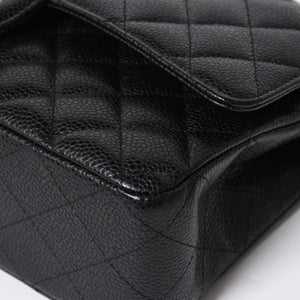 Like new CHANEL Matelasse 25 W flap W chain shoulder bag 29 series Coco mark caviar skin black used 4a008588