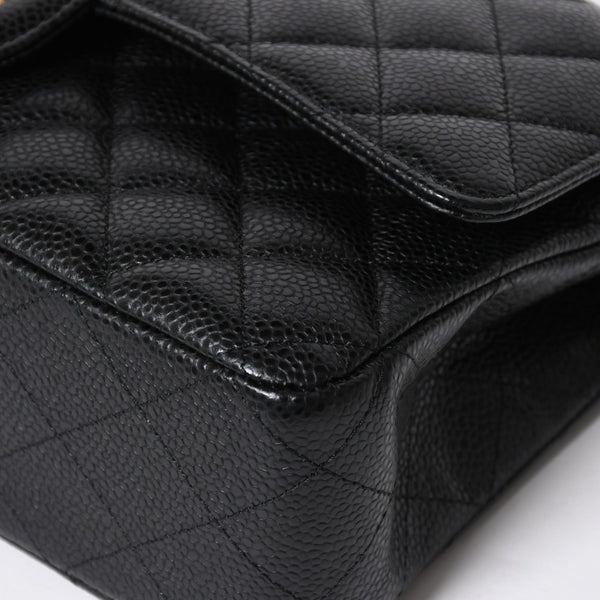 Like new CHANEL Matelasse 25 W flap W chain shoulder bag 29 series Coco mark caviar skin black used 4a008588