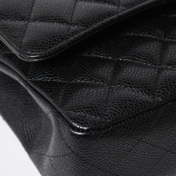 Like new CHANEL Matelasse 25 W flap W chain shoulder bag 29 series Coco mark caviar skin black used 4a008588