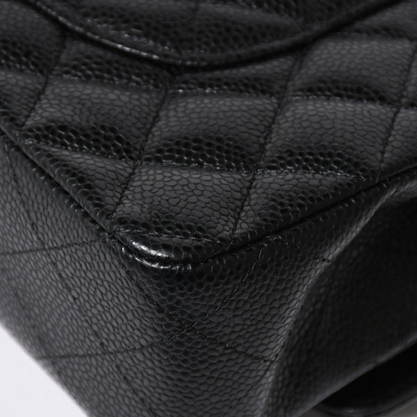Like new CHANEL Matelasse 25 W flap W chain shoulder bag 29 series Coco mark caviar skin black used 4a008588