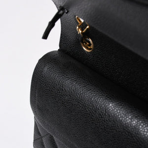 Like new CHANEL Matelasse 25 W flap W chain shoulder bag 29 series Coco mark caviar skin black used 4a008588