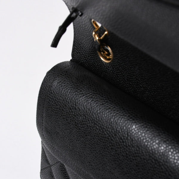 Like new CHANEL Matelasse 25 W flap W chain shoulder bag 29 series Coco mark caviar skin black used 4a008588