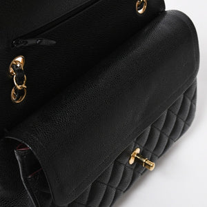 Like new CHANEL Matelasse 25 W flap W chain shoulder bag 29 series Coco mark caviar skin black used 4a008588