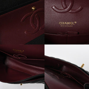 Like new CHANEL Matelasse 25 W flap W chain shoulder bag 29 series Coco mark caviar skin black used 4a008588