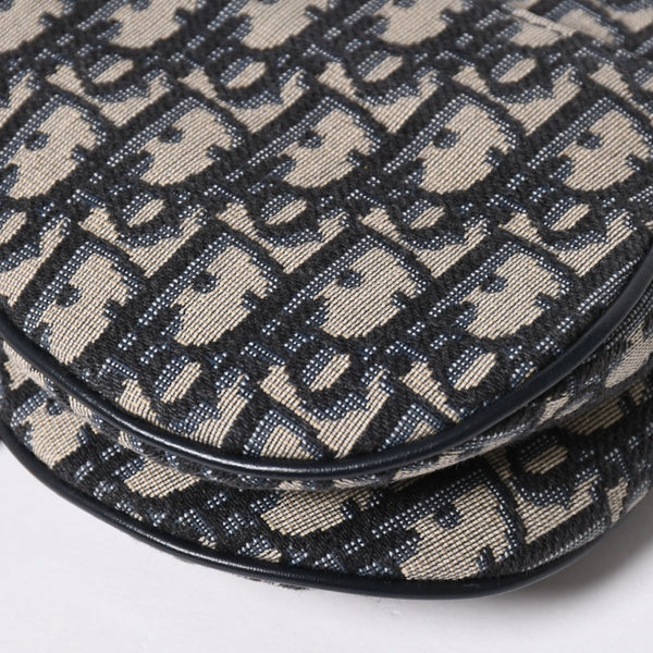 極美品 CHRISTIAN DIOR クリスチャンディオール サドルミニバッグ ハンドバッグ M0456CTZQ オブリーク ネイビー 中古 4a008589