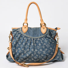 LOUIS VUITTON ルイヴィトン ネオカヴィMM ハンドバッグ M95349 2WAY モノグラム デニム ゴールド金具 美品 中古 4a008684