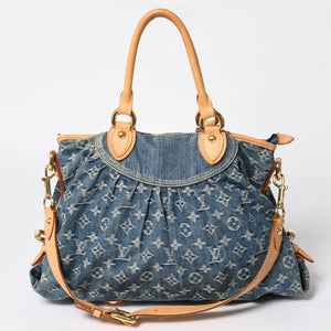 LOUIS VUITTON ルイヴィトン ネオカヴィMM ハンドバッグ M95349 2WAY モノグラム デニム ゴールド金具 美品 中古 4a008684