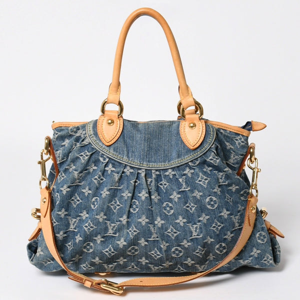 LOUIS VUITTON ルイヴィトン ネオカヴィMM ハンドバッグ M95349 2WAY モノグラム デニム ゴールド金具 美品 中古 4a008684