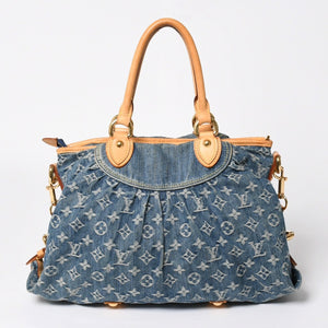 LOUIS VUITTON ルイヴィトン ネオカヴィMM ハンドバッグ M95349 2WAY モノグラム デニム ゴールド金具 美品 中古 4a008684