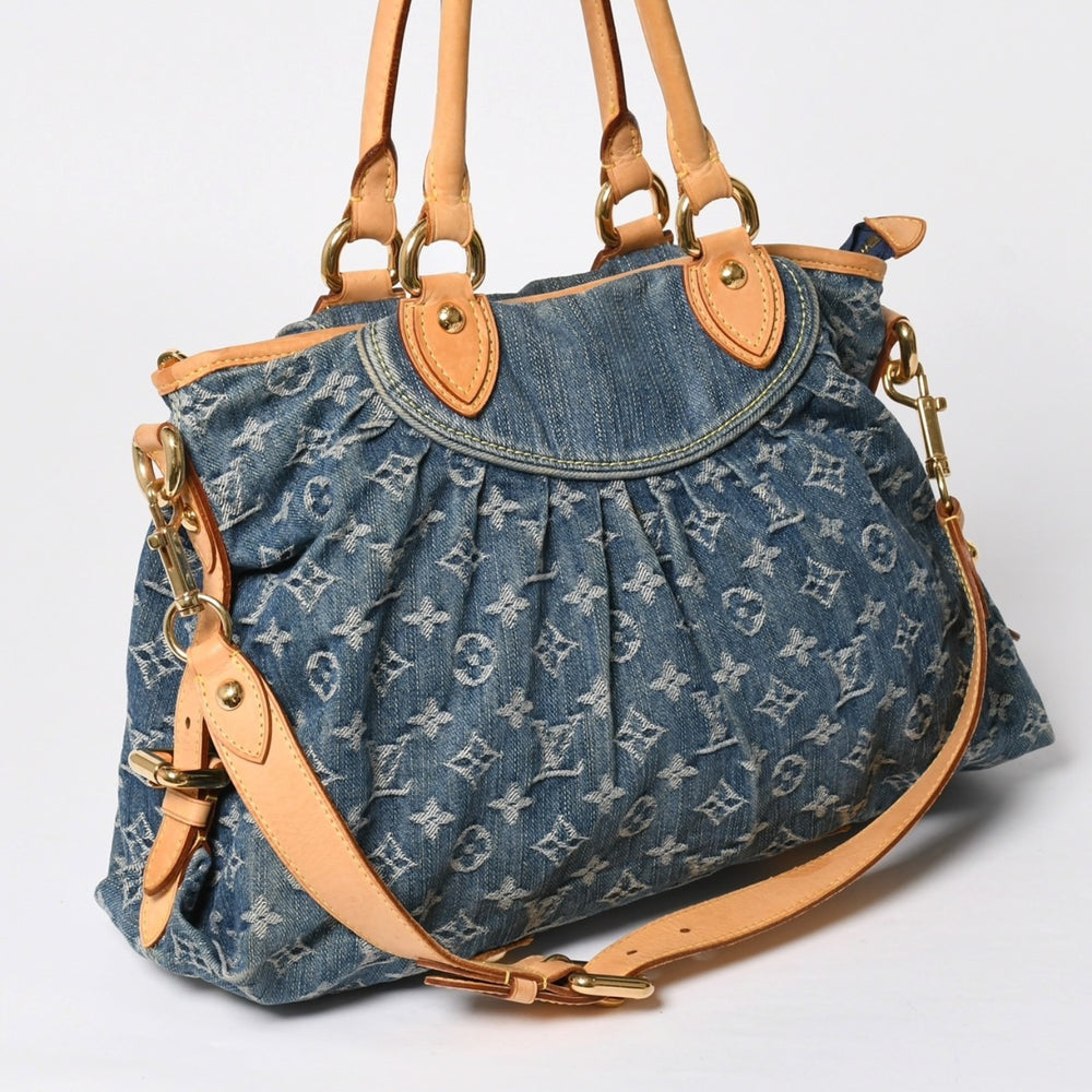 LOUIS VUITTON ルイヴィトン ネオカヴィMM ハンドバッグ M95349 2WAY モノグラム デニム ゴールド金具 美品 中古 4a008684