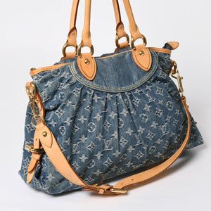 LOUIS VUITTON ルイヴィトン ネオカヴィMM ハンドバッグ M95349 2WAY モノグラム デニム ゴールド金具 美品 中古 4a008684