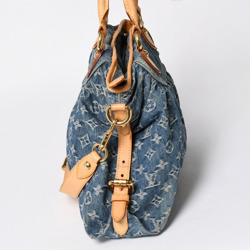 LOUIS VUITTON ルイヴィトン ネオカヴィMM ハンドバッグ M95349 2WAY モノグラム デニム ゴールド金具 美品 中古 4a008684