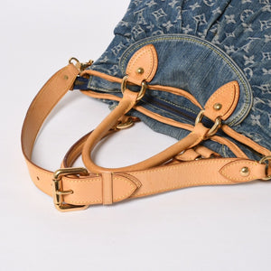 LOUIS VUITTON ルイヴィトン ネオカヴィMM ハンドバッグ M95349 2WAY モノグラム デニム ゴールド金具 美品 中古 4a008684
