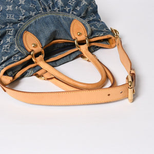 LOUIS VUITTON ルイヴィトン ネオカヴィMM ハンドバッグ M95349 2WAY モノグラム デニム ゴールド金具 美品 中古 4a008684