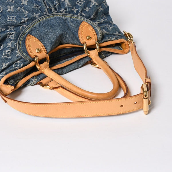 LOUIS VUITTON ルイヴィトン ネオカヴィMM ハンドバッグ M95349 2WAY モノグラム デニム ゴールド金具 美品 中古 4a008684