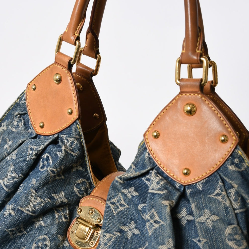 LOUIS VUITTON Monogram Denim XL Handbag M95515 Denim Canvas Blue Gold Hardware Good Condition Used 4a008685