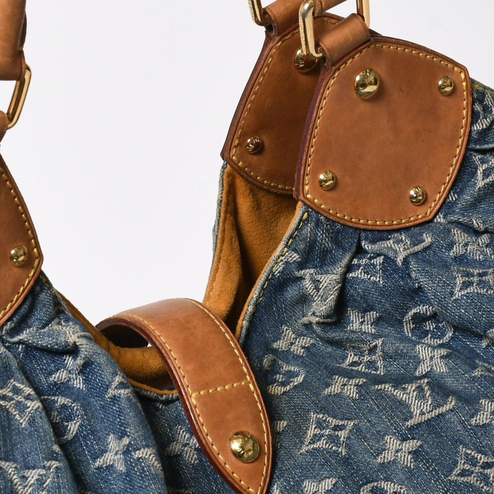 LOUIS VUITTON Monogram Denim XL Handbag M95515 Denim Canvas Blue Gold Hardware Good Condition Used 4a008685