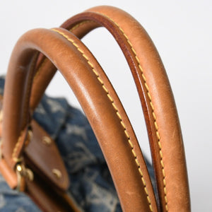 LOUIS VUITTON ルイヴィトン モノグラムデニム XL ハンドバッグ M95515 デニムキャンバス ブルー ゴールド金具 美品 中古 4a008685