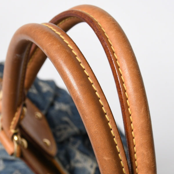 LOUIS VUITTON ルイヴィトン モノグラムデニム XL ハンドバッグ M95515 デニムキャンバス ブルー ゴールド金具 美品 中古 4a008685