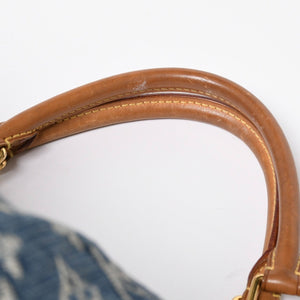 LOUIS VUITTON ルイヴィトン モノグラムデニム XL ハンドバッグ M95515 デニムキャンバス ブルー ゴールド金具 美品 中古 4a008685