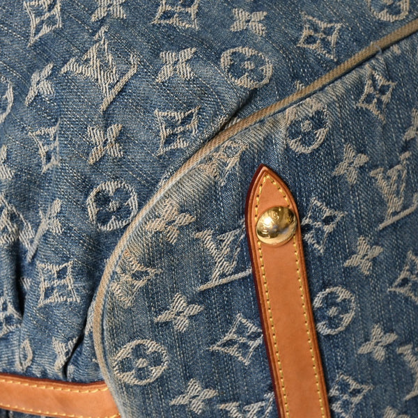 LOUIS VUITTON ルイヴィトン モノグラムデニム XL ハンドバッグ M95515 デニムキャンバス ブルー ゴールド金具 美品 中古 4a008685
