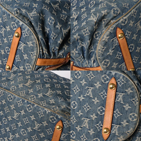 LOUIS VUITTON ルイヴィトン モノグラムデニム XL ハンドバッグ M95515 デニムキャンバス ブルー ゴールド金具 美品 中古 4a008685
