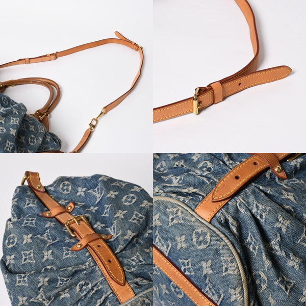 LOUIS VUITTON ルイヴィトン モノグラムデニム XL ハンドバッグ M95515 デニムキャンバス ブルー ゴールド金具 美品 中古 4a008685