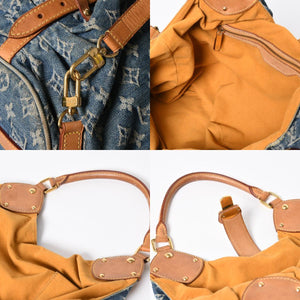 LOUIS VUITTON ルイヴィトン モノグラムデニム XL ハンドバッグ M95515 デニムキャンバス ブルー ゴールド金具 美品 中古 4a008685