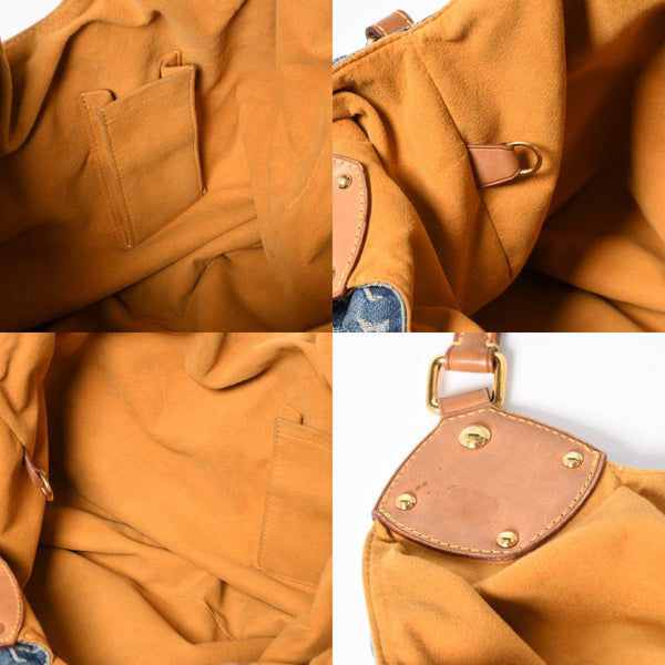 LOUIS VUITTON ルイヴィトン モノグラムデニム XL ハンドバッグ M95515 デニムキャンバス ブルー ゴールド金具 美品 中古 4a008685