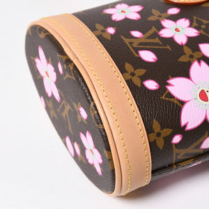 新品同様 LOUIS VUITTON LV × TM ルイヴィトン ナノ バケット ハンドバッグ M13417 モノグラム チェリーブロッサム 村上隆 中古 4a008351
