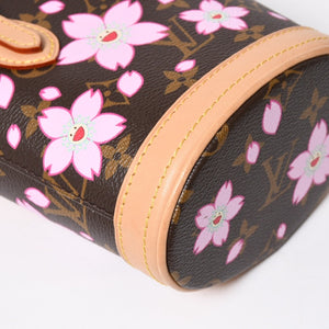 新品同様 LOUIS VUITTON LV × TM ルイヴィトン ナノ バケット ハンドバッグ M13417 モノグラム チェリーブロッサム 村上隆 中古 4a008351