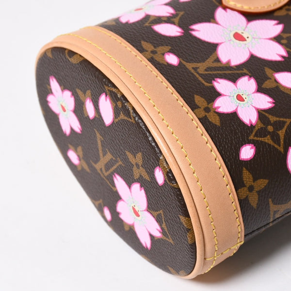 新品同様 LOUIS VUITTON LV × TM ルイヴィトン ナノ バケット ハンドバッグ M13417 モノグラム チェリーブロッサム 村上隆 中古 4a008351