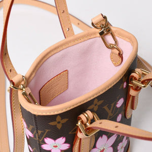 新品同様 LOUIS VUITTON LV × TM ルイヴィトン ナノ バケット ハンドバッグ M13417 モノグラム チェリーブロッサム 村上隆 中古 4a008351