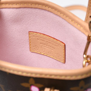 新品同様 LOUIS VUITTON LV × TM ルイヴィトン ナノ バケット ハンドバッグ M13417 モノグラム チェリーブロッサム 村上隆 中古 4a008351
