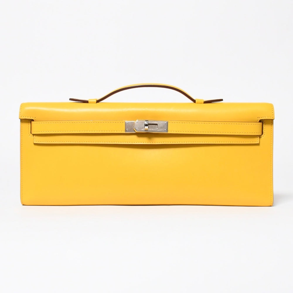 新品同様 HERMES エルメス KELLY CUT ケリーカット ハンドバッグ ヴォースイフト ソレイユ シルバー金具 ◻︎N刻印 中古 4a008598