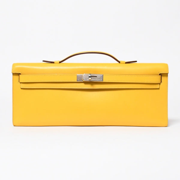 新品同様 HERMES エルメス KELLY CUT ケリーカット ハンドバッグ ヴォースイフト ソレイユ シルバー金具 ◻︎N刻印 中古 4a008598