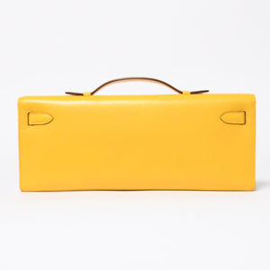 新品同様 HERMES エルメス KELLY CUT ケリーカット ハンドバッグ ヴォースイフト ソレイユ シルバー金具 ◻︎N刻印 中古 4a008598