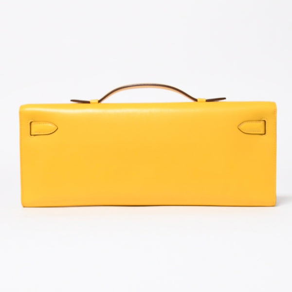 新品同様 HERMES エルメス KELLY CUT ケリーカット ハンドバッグ ヴォースイフト ソレイユ シルバー金具 ◻︎N刻印 中古 4a008598