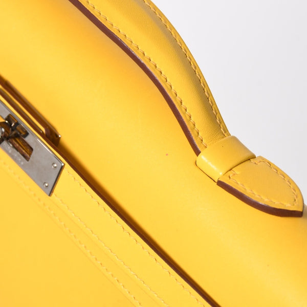 新品同様 HERMES エルメス KELLY CUT ケリーカット ハンドバッグ ヴォースイフト ソレイユ シルバー金具 ◻︎N刻印 中古 4a008598