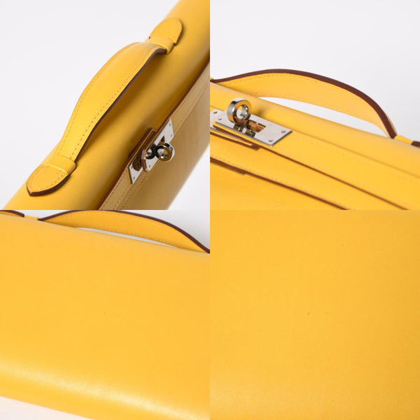 新品同様 HERMES エルメス KELLY CUT ケリーカット ハンドバッグ ヴォースイフト ソレイユ シルバー金具 ◻︎N刻印 中古 4a008598