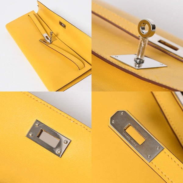 新品同様 HERMES エルメス KELLY CUT ケリーカット ハンドバッグ ヴォースイフト ソレイユ シルバー金具 ◻︎N刻印 中古 4a008598