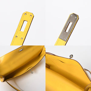 新品同様 HERMES エルメス KELLY CUT ケリーカット ハンドバッグ ヴォースイフト ソレイユ シルバー金具 ◻︎N刻印 中古 4a008598