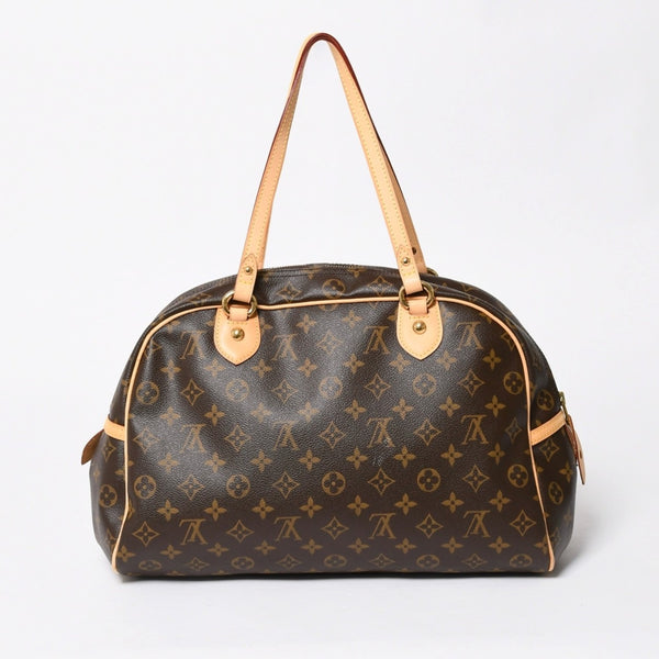 新品同様 LOUIS VUITTON ルイヴィトン モントルグイユGM ショルダーバッグ M95566 ブラウン モノグラムキャンバス ゴールド金具 中古 4a008400