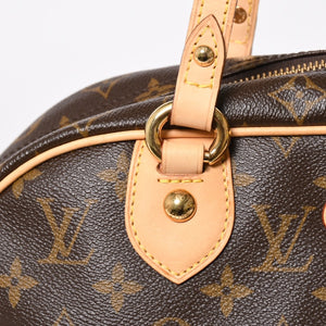 新品同様 LOUIS VUITTON ルイヴィトン モントルグイユGM ショルダーバッグ M95566 ブラウン モノグラムキャンバス ゴールド金具 中古 4a008400