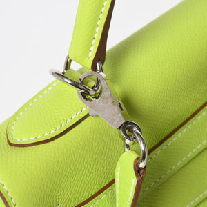 Like new HERMES Kelly 32 2WAY bag □O engraved Kiwi Riken Vaux Epson Silver hardware Made in 2011 Inside stitching Used 4a008402