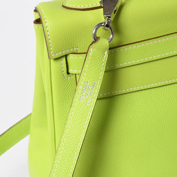 Like new HERMES Kelly 32 2WAY bag □O engraved Kiwi Riken Vaux Epson Silver hardware Made in 2011 Inside stitching Used 4a008402