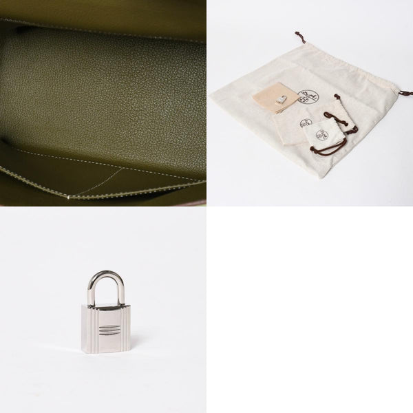 Like new HERMES Kelly 32 2WAY bag □O engraved Kiwi Riken Vaux Epson Silver hardware Made in 2011 Inside stitching Used 4a008402