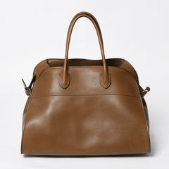 新品同様 THE ROW ザ ロウ Soft Margaux 15 ソフトマルゴー 15 ハンドバッグ レザー ブラウン シルバー金具 中古 4a008609
