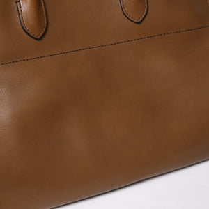新品同様 THE ROW ザ ロウ Soft Margaux 15 ソフトマルゴー 15 ハンドバッグ レザー ブラウン シルバー金具 中古 4a008609