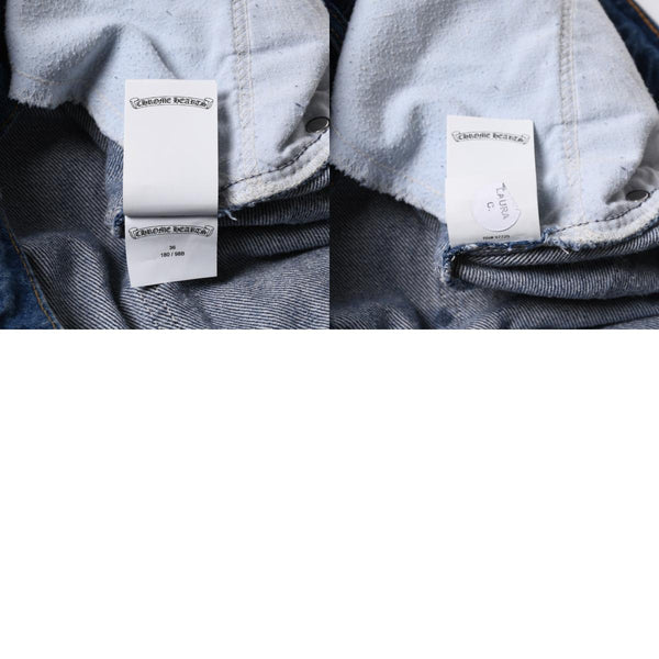 新品同様 CHROME HEARTS クロムハーツ × Levi's 517 リーバイス 517 セメタリークロスパッチ デニムパンツ ジーンズ サイズ36 20パッチ 中古 4a008601